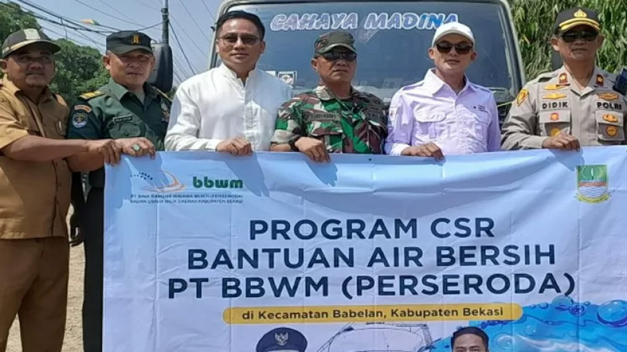 PT BBWM Sumbang 150.000 Liter Air Bersih untuk Wilayah Kecamatan Babelan